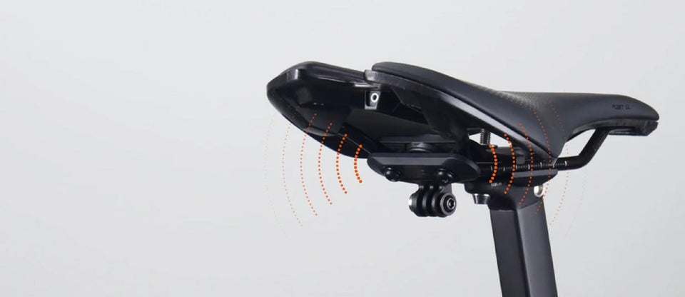 Magicshine NETFY GPS-Tracker unter dem Fahrradsattel montiert