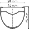 DT Swiss G 1800 Spline 25 Disc 700C Vorderrad Nabendynamo, CL, 12x100mm, 24mm