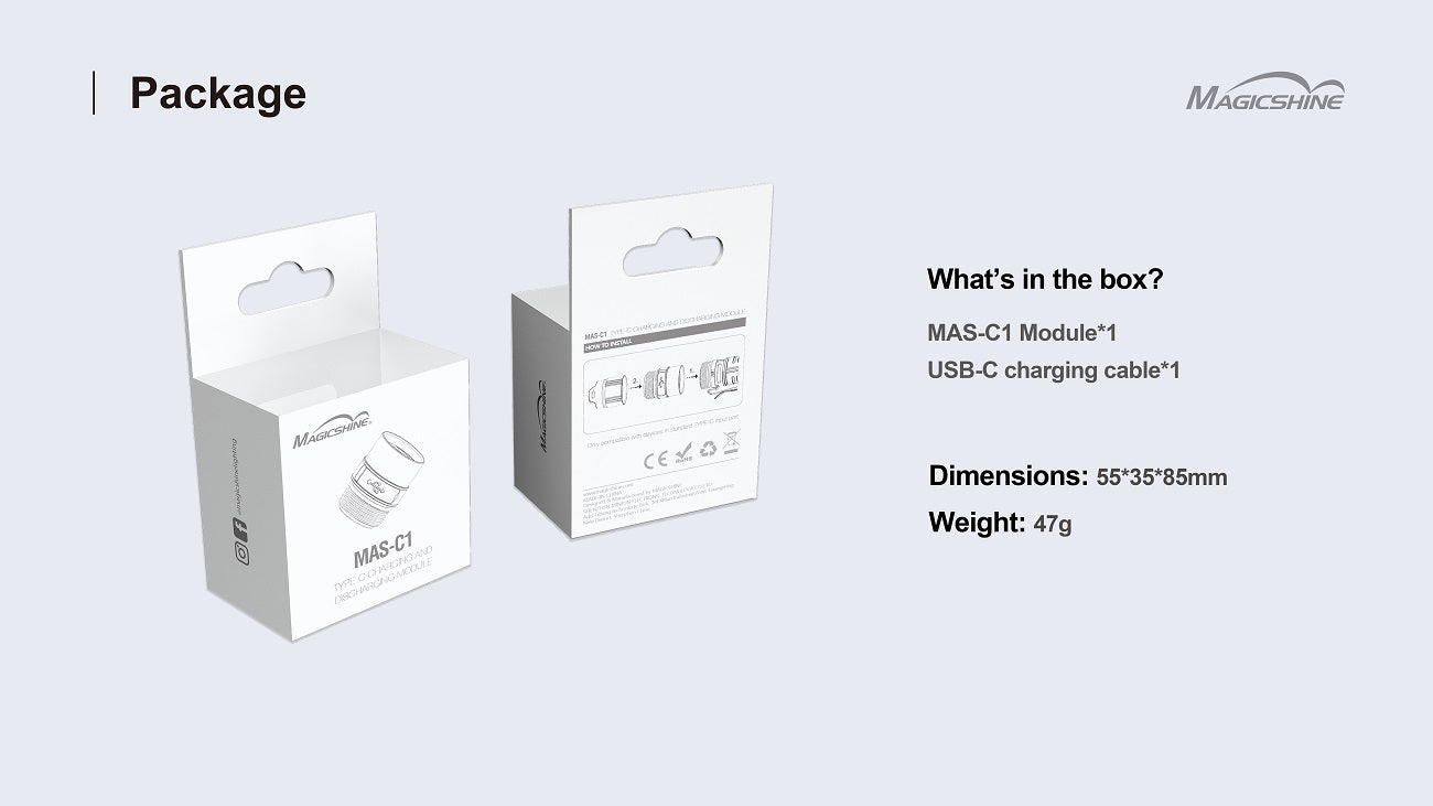 Module d'extension de charge MAS-C1 pour lampes torches