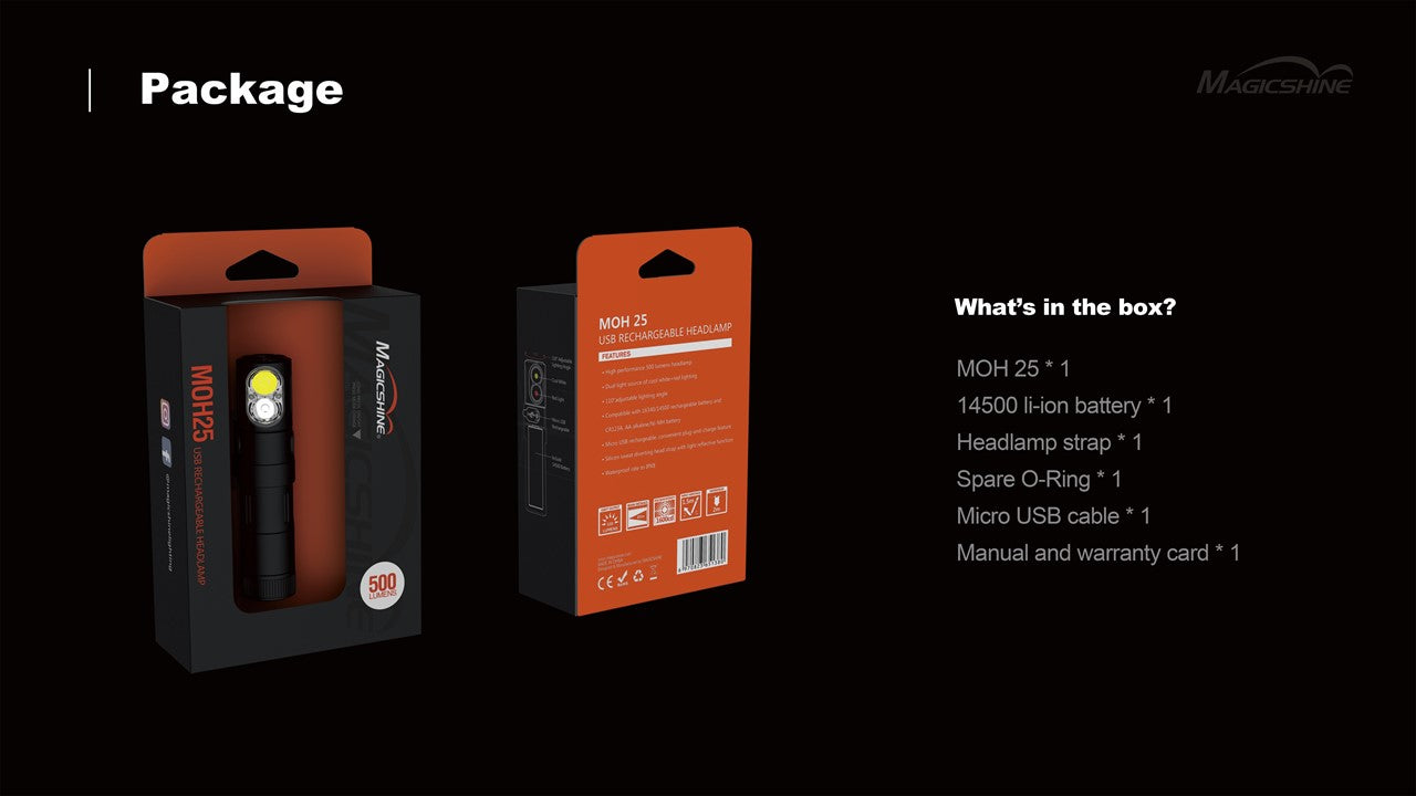 Magicshine MOH 25 Stirnlampe 500 Lumen white and ret Light
