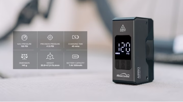 Mini pompa per bici elettrica AIRRO, max. 8,2 bar