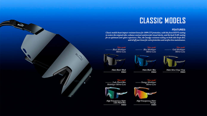 Lunettes de cyclisme coupe-vent classiques