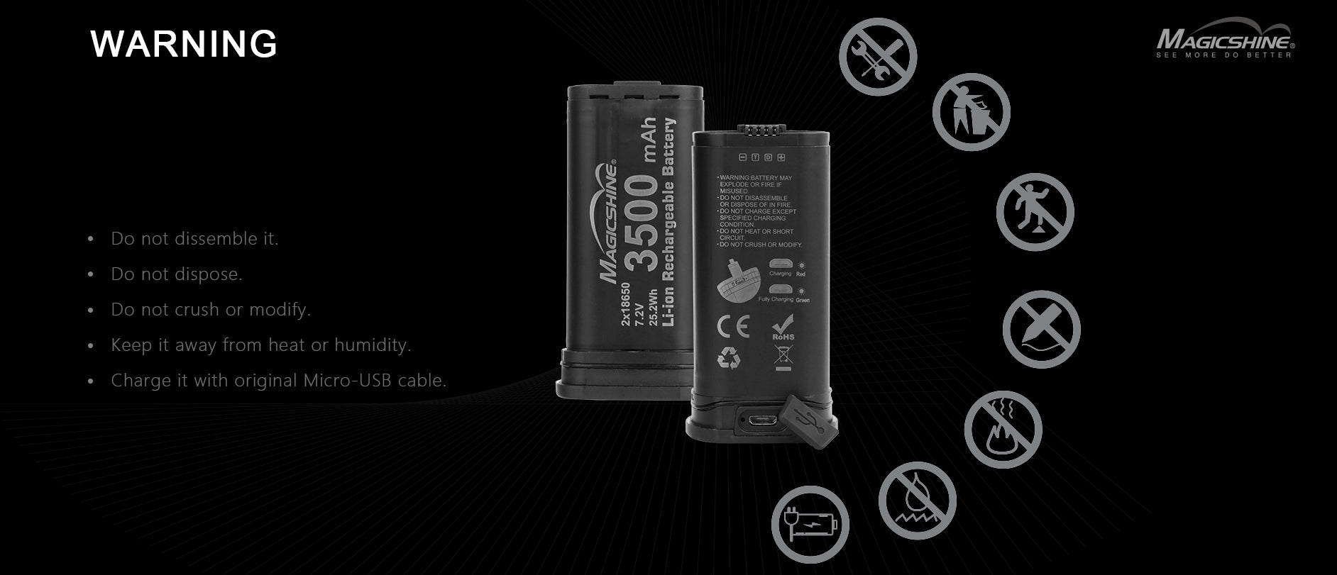 Magicshine MJ-6120 ALLTY 2000-2500 Li IOn Akku 3.5 Ah