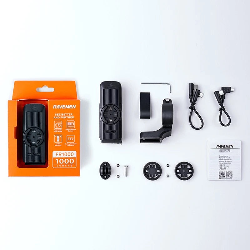 RAVEMEN FR1000 1000 Lumen Frontlicht integr. Garmin/Wahoo/Bryton Halterung